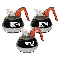 BUNN BUNN 12 Cup Easy Pour Commercial Decanter with Orange Handle (3 pack), Orange