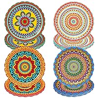 Paper Plates 9 Inch Party Dessert Plates Disposable Taco Party Plates for Decorations Birthday Supplies Cake Favors Baby Shower Safari (60, Fiesta)