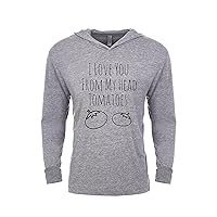 I Love You From My Head Tomatoes, Long Sleeve Unisex/Men's Hoodie, Unisex Graphic Hoodie, Shirts With Sayings, Heather Gray (XL)