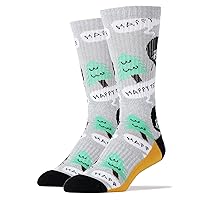 ooohyeah Men's Bob Ross Novelty Crew Socks, Funny Socks Crazy Socks, Fun Casual Dress Cotton Socks