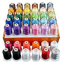 42 Spools 1000M (1100Y) Polyester Embroidery Machine Thread Kit for Professional Embroiderer and Beginner