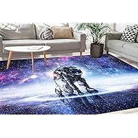 Space Rug, Astronaut Landing Rug, View Rugs, Easy to Clean Rugs, Stair Rug, Astronaut Rugs, Decorative Rug, Soft Rug, Boy Room Rug Decor, 5.9'x9.2' - 180x280 cm