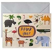 20 Pack Animal Baby Shower Thank You Cards with Grey Envelopes, Thank You Card for Birthday and Baby Events, Baby Thank You Cards, Kids Cute Thank You Cards Notes, Baby Shower Thank You Cards