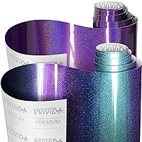 VViViD+ Automotive Vinyl Wrap Gloss Sample Pack 2 Rolls of 1.5ft x 5ft (Metallic Chameleon Blue to Purple & Psycho Purple) - M0