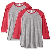 Women's Baseball T-Shirt (2 Pack) Crewneck 3/4 Sleeve