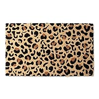 DII Colorful Design Natural Coir Doormat, 18x30, Leopard Spots