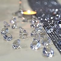 250 Pcs 0.8 Inch Clear Diamonds Fake Crystals Acrylic Gems Wedding Table Scatters Gemstones,Vase Fillers,Floral Decor,Bridal Shower Decorations,Home Centerpieces,Candle Display,15 OZ