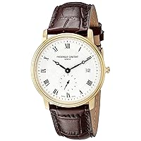 Frederique Constant Men's FC-245M4S5 Ultra Slim Date Analog Display Quartz Brown Watch