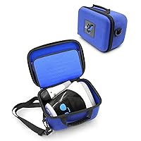 CASEMATIX Travel Case Compatible with Little Tikes Tobi 2 Interactive Karaoke Machine, Corded Microphone, Smartwatch and Other Sing Along Accessories, Blue Case Only with Strap