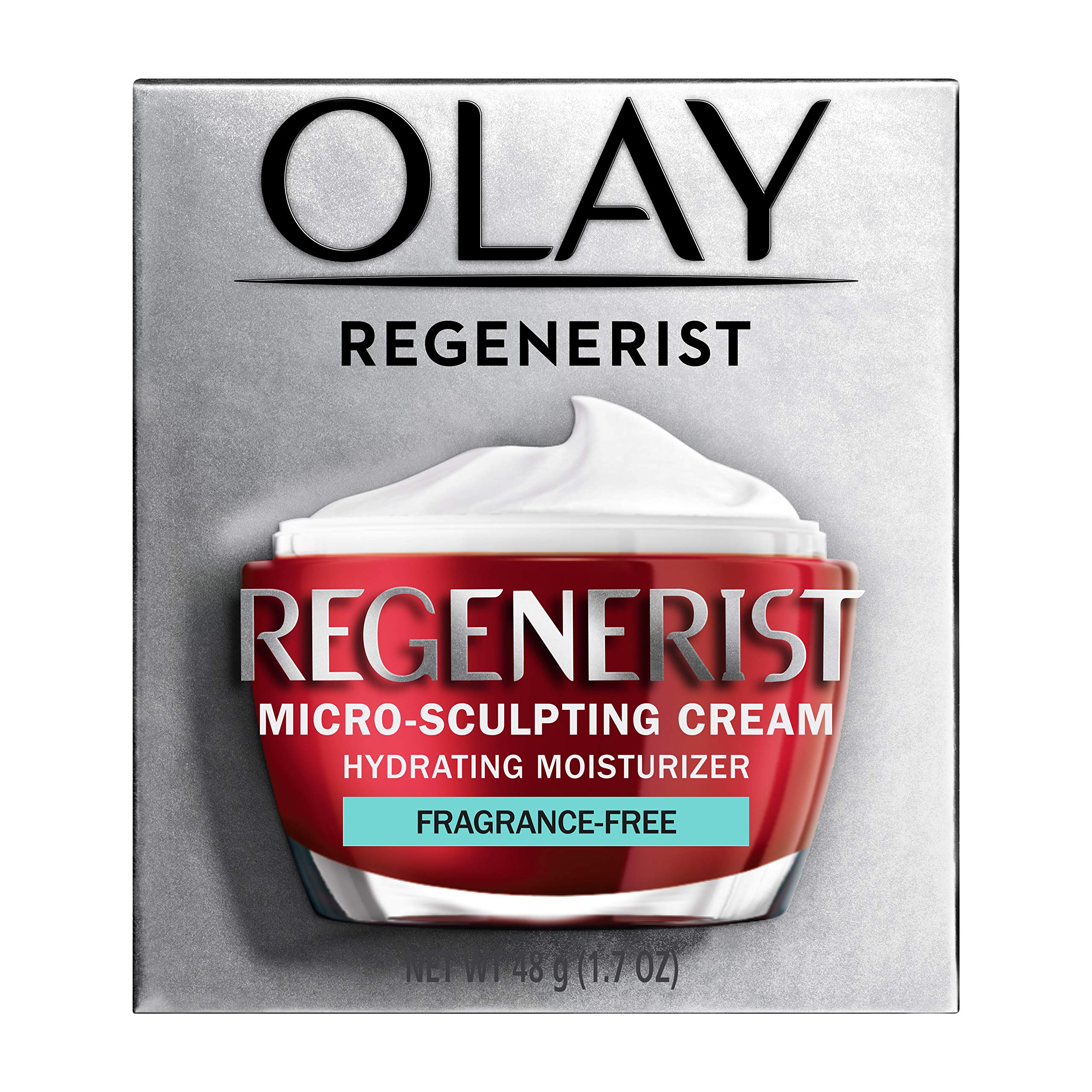 Olay Regenerist Micro-Sculpting Cream Face Moisturizer with Hyaluronic Acid & Niacinamide, Fragrance-Free, 1.7 oz