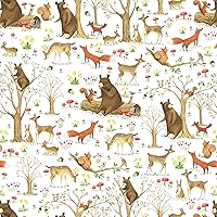 JILLSON & ROBERTS 6 Roll-Count Baby Gift Wrap Available in 5 Different Designs, Fairytale Forest