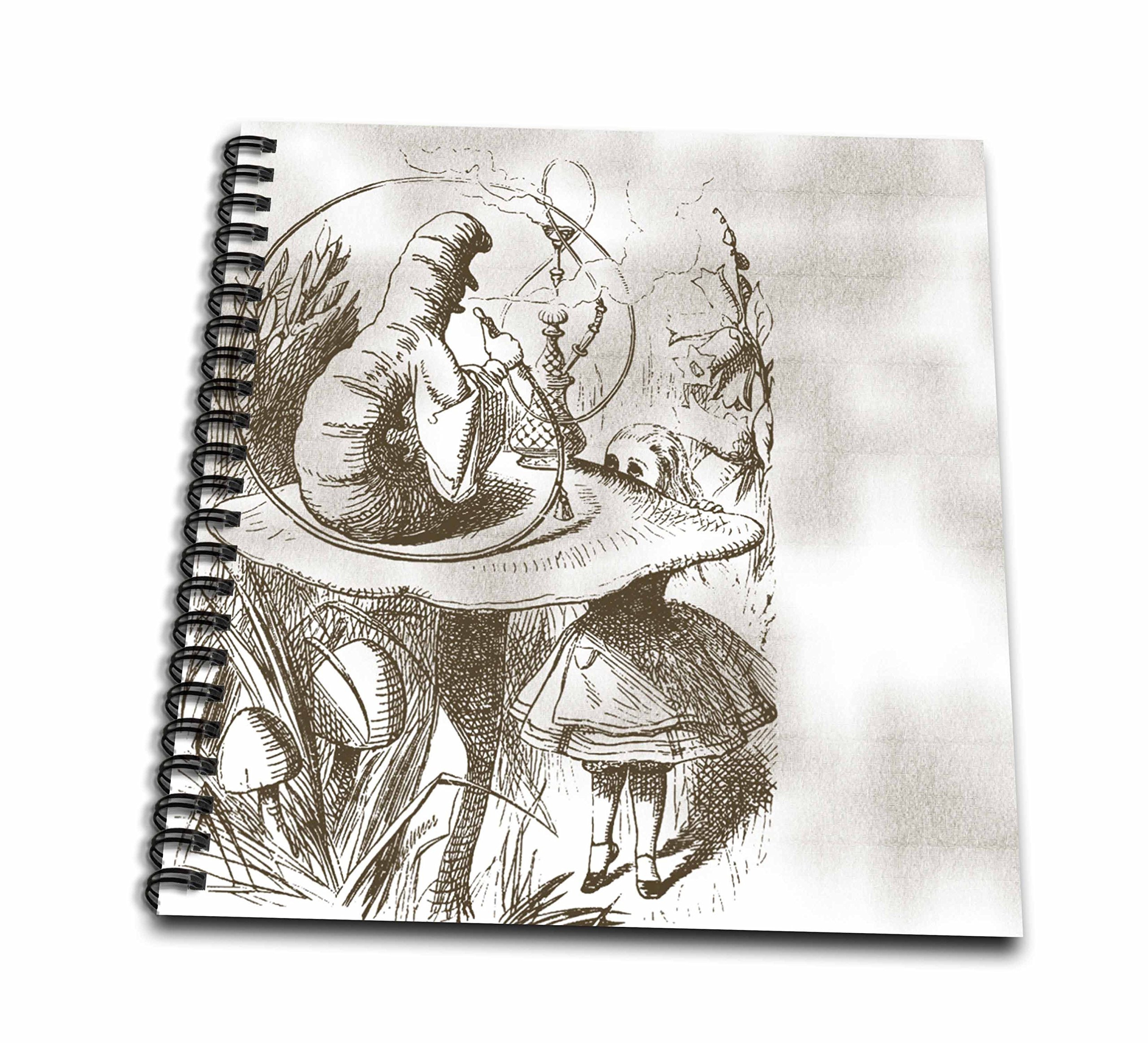 3dRose LLC db_110199_2 Memory Book, 12 by 12-Inch, Caterpillar on Mushroom Vintage Alice in Wonderland