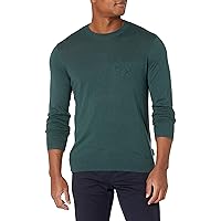 Emporio Armani Men's Cotton Viscose Silk Crewneck Logo Pullover