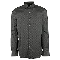 Men's Shaped Fit Long Sleeves Shirt-C-XX-Large Caviar