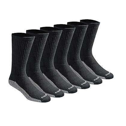 Dickies Men's Dri-tech Moisture Control Crew Socks Multipack, Black (6 Pairs), Shoe Size: 6-12