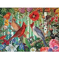 1000 Piece Puzzle for Adults Birch Birds Jenna Dellagrottaglia Cardinals Challenging Jigsaw by KI Puzzles