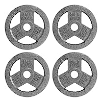 Yes4All Tri-Grip Handles Olympic Weight Plates/Cast Iron Weight Plates, Suitable for Barbell Exercises, Strength, Flexibility Training - 25lb (Set 4pcs)