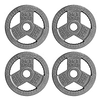 Yes4All Tri-Grip Handles Olympic Weight Plates/Cast Iron Weight Plates, Suitable for Barbell Exercises, Strength, Flexibility Training