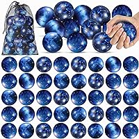30 Pcs Galaxy Stress Ball Bulks for Kids Adults, 2.5 Inch Galaxy Party Favor Gift Decorations Space Theme Stress Balls with Storage Bag for School Stress Relief, Ball Games