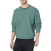 HUGO Men's Repeat Logo Neck Cotton Sweater