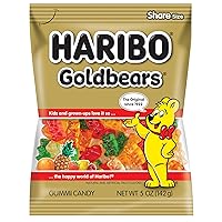 Haribo Gummi Candy, Original Gold-Bears, 5 Ounce Bags (Pack of 12)