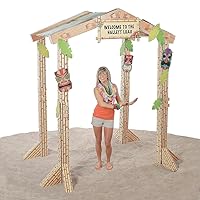 3D Cardboard Tiki Hut - size 88 inch x 5 feet - Tropical Beach Party