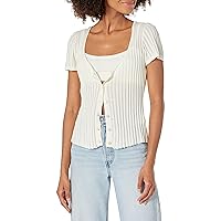 PAIGE Women's Anthy Top Cropped Shortsleeve Scoop Neck in White