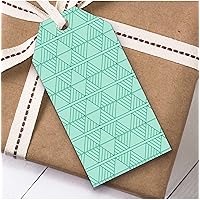 Mint Green Abstract Triangle Birthday Present Favor Gift Tags