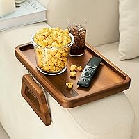 SINWANT Bamboo Sofa Clip on Side Table for Wide Couches Arm, Foldable Couch  Tray with 360° Rotating Phone Holder, Armrest Table for