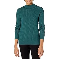 Amazon Essentials Women's Classic-Fit Lightweight Cable Long-Sleeve Mock Neck Sweater