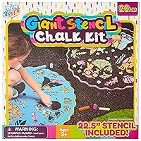 Giant Stencil 20 Piece Sidewalk Chalk Kit, Purple