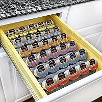 Lynk Professional Coffee Pod Tray 6-Tier Heavy Gauge Steel Drawer Organizer for Kitchen Cabinets, compatible with Keurig K-Cup pods, Silver Metallic