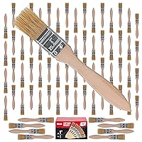 U.S. Art Supply 72 Pack of 1 inch Paint and Chip Paint Brushes for Paint, Stains, Varnishes, Glues, and Gesso