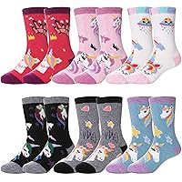 FNOVCO Kids Wool Socks Toddler Warm Thick Wool Hiking Thermal Cozy Boot Crew Socks for Boys Girls 6-Pack