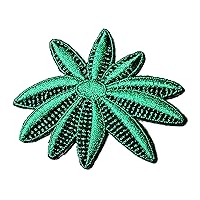 Green Sunflower Flower DIY Embroidered Sew Iron on Patch for Clothes Jacket Jeans Cap (Green Sunflower)