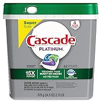 Cascade 97726 ActionPacs, Fresh Scent, 34.5 oz, 62 per Bag (Case of 3 Bags)