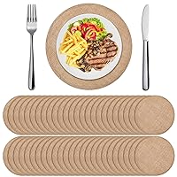 Set of 48 Burlap Round Placemats Bulk Burlap Circle Rustic Table Decorations Jute Farmhouse Placemats Heat Resistant Round Table Mats Charger Place Mats for Wedding Dining(Brown, 11.8 in)