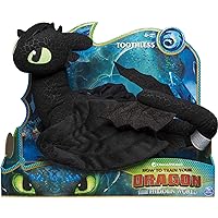 Dreamworks Dragons, Toothless 14-inch Deluxe Plush Dragon, for Kids Aged 4 and Up
