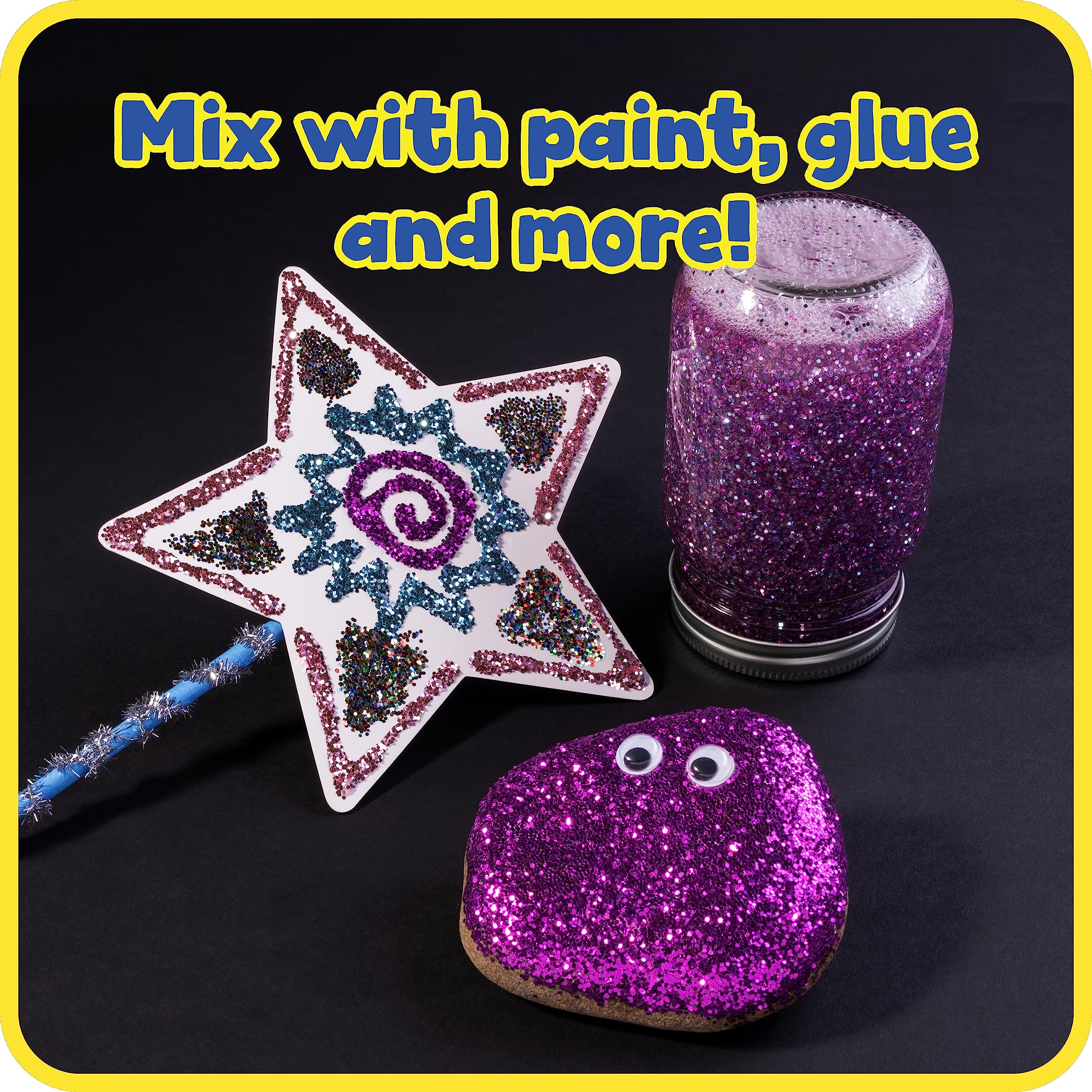 READY 2 LEARN Glitter - Electric - Set of 5-1.8 oz Each - Craft Glitter Kit - Pink, Purple, Turquoise, Silver and Multicolor - Perfect for Crafting and DIY