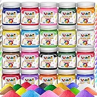 Toyssio - Sand Art Sand [ 20 Colors: 15 lbs ] Craft Sand, Colored Sand for Sand Art, Sand Art Bulk, Colored Sand for Crafts, Art Sand, Sandbox, Sand for Crafts for Kids Age 3+, Non-Toxic, 20 Jars