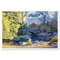 Love Bridge Plaza Hotel Central Park Fall New York Art Photo Print Poster Unframed Picture Size 18x12 Inch Paper Size 19x13 Inch Fit Standard Frame 18x12 Inch Great Office Home Wall Decor Beautiful Gift Ready to Frame …