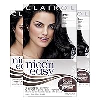 Clairol Nice'n Easy Liquid Permanent Hair Dye, 2 Black Hair Color, Pack of 3