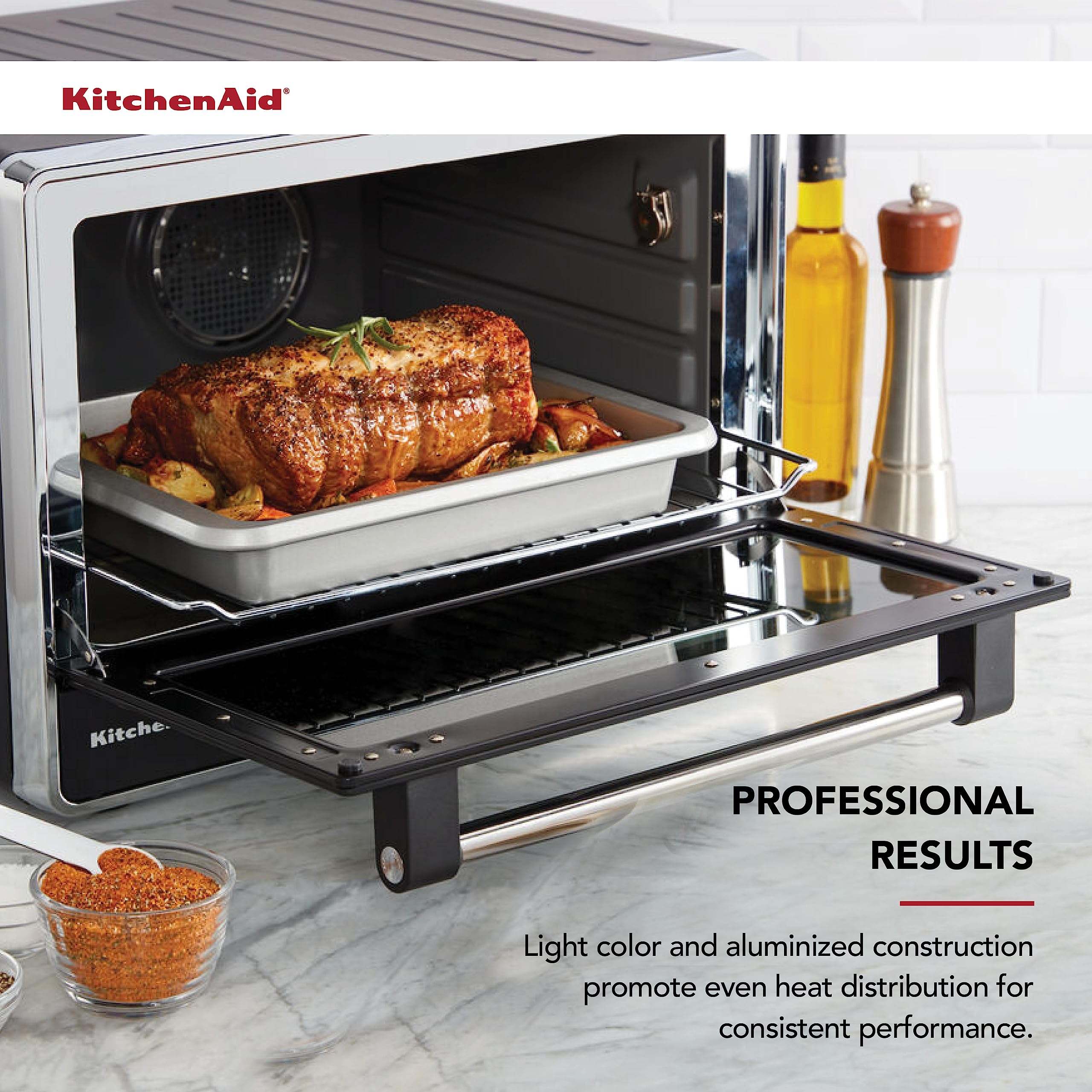 KitchenAid Countertop Oven Rectangular Baker, 12.3 x 10 Inch, Silver