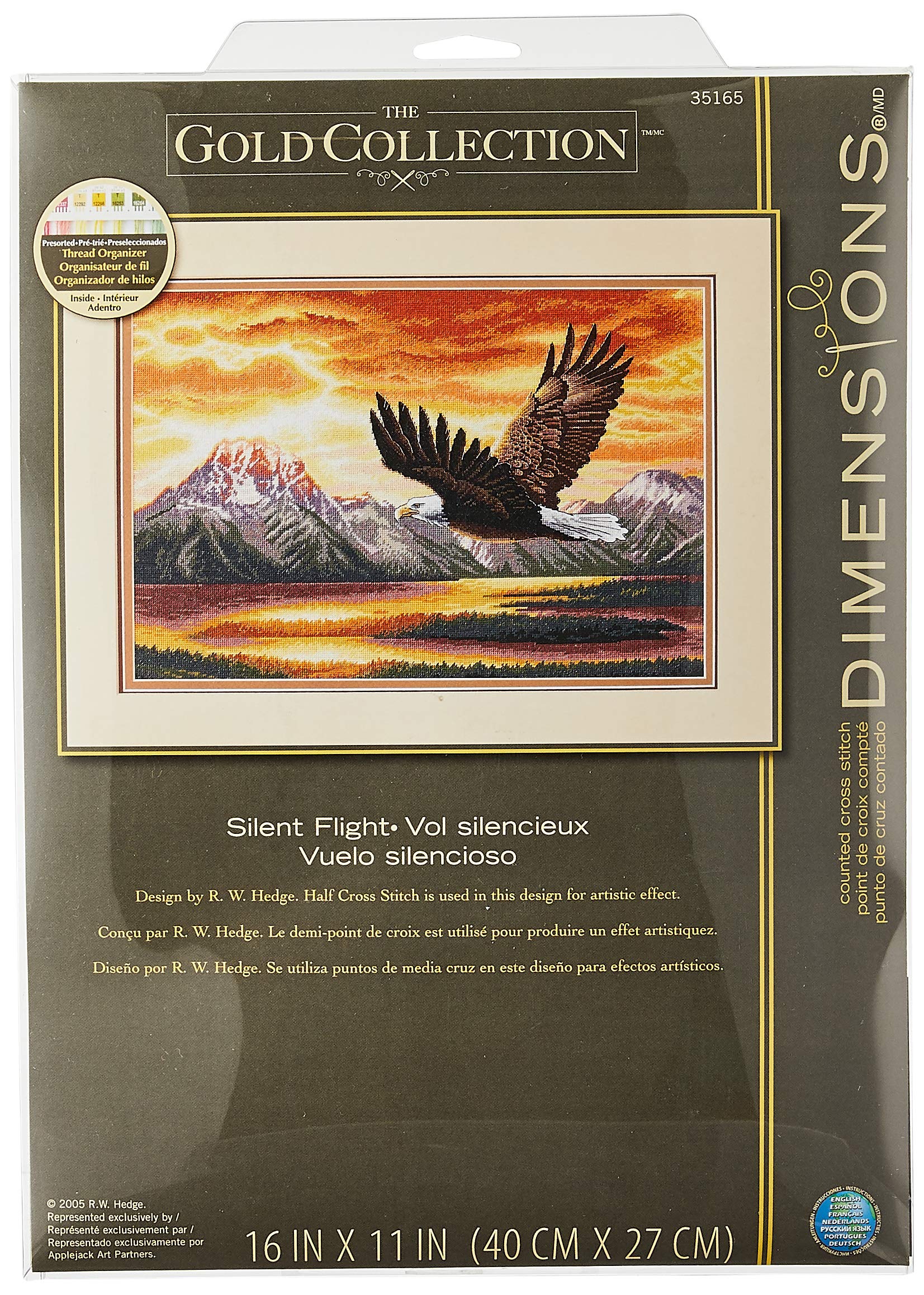 Dimensions Gold Collection Counted Cross Stitch Kit, The Silent Flight, 18 Count Beige Aida, 16'' x 11''