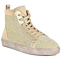 Foxy High Top Athletic Fashion Sneaker with Rhinestones