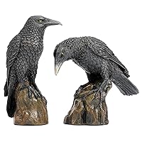 Design Toscano CL6170 Mystic Night Raven Gothic Statues, 6 Inch, Set of Two, Full Color