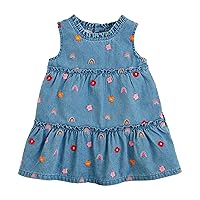 Girls Rainbow Flower Emb Dress