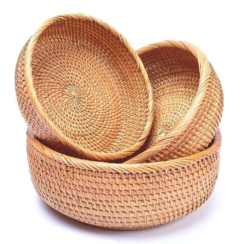 Mua Wicker Storage Basket For Fruit Bread Vegetable Natural Rattan ...