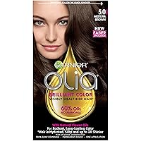 Garnier Olia Ammonia Free Permanent Hair Color, 100% Gray Coverage (Packaging May Vary), 5.0 Medium Brown Hair Dye, Pack of 1