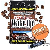 World Wide Nutrition Enerjets Wake Up Energy Booster Caffeinated Drops - Instant Coffee Energy Supplements Classic Flavor Pack of 12, 12 Drops Per Package with Worldwide Multi Purpose Key Chain